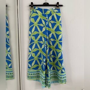 Vibrant Blue and Green Patterned Pants